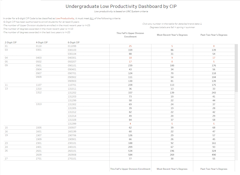 Undergraduate Program Productivity
